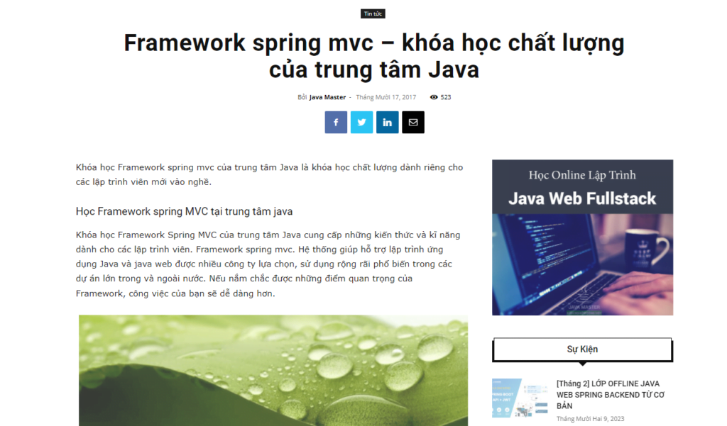 khóa học lập trình Java Spring MVC – trung tâm Java