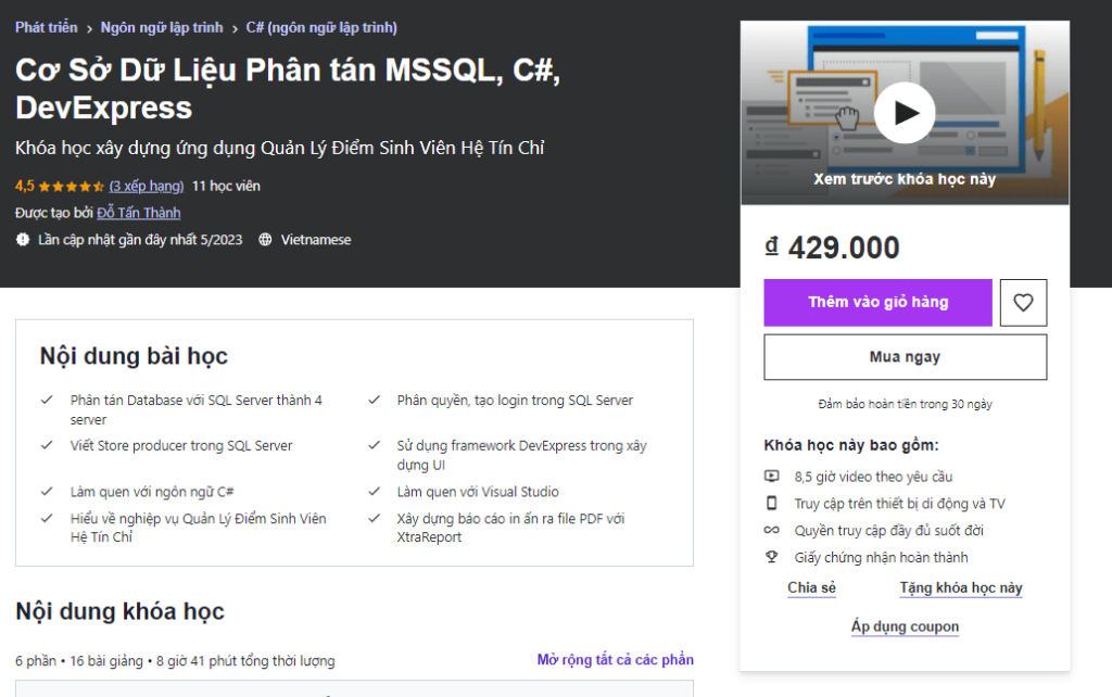 Cơ Sở Dữ Liệu Phân tán MSSQL,C#,DevExpress
