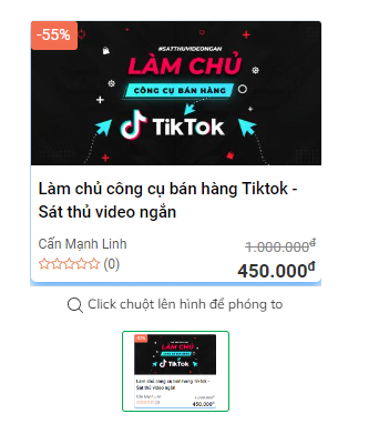 Khóa Học Sát thủ video ngắn bán hàng Tiktok Cấn Mạnh Linh
