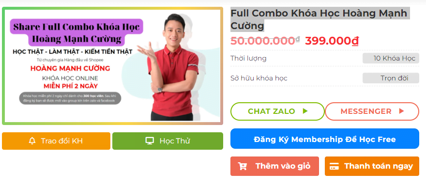Full Combo Khóa Học Hoàng Mạnh Cường
