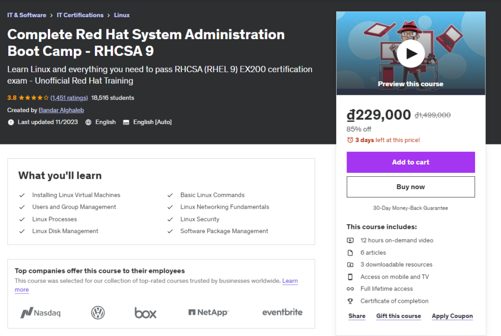 Complete Red Hat System Administration Boot Camp - RHCSA 9