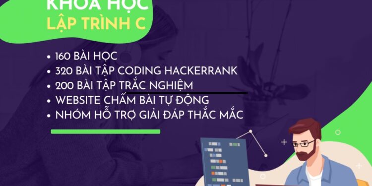Học Lập Trình C qua 170 bài giảng, 320 bài tập coding Hackerrank và 200 câu trắc nghiệm
