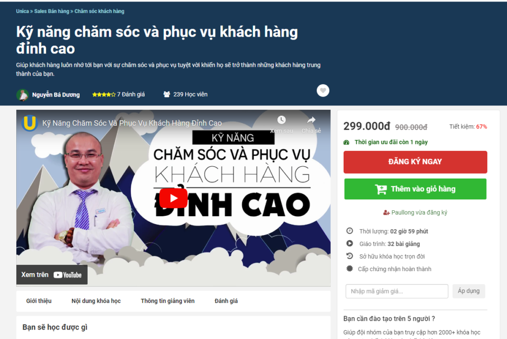Kỹ năng chăm sóc và phục vụ khách hàng đỉnh cao
