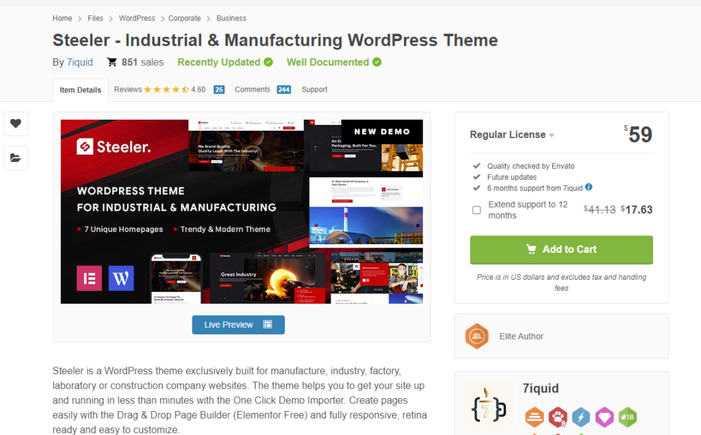 Manufacturing WordPress Theme