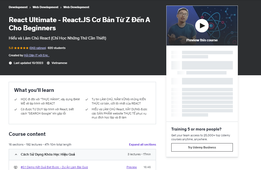 React Ultimate - ReactJS Cơ Bản Từ Z Đến A Cho Beginners
