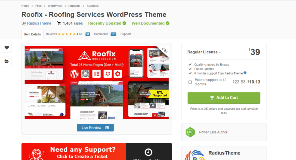 Roofing Services WordPress Theme