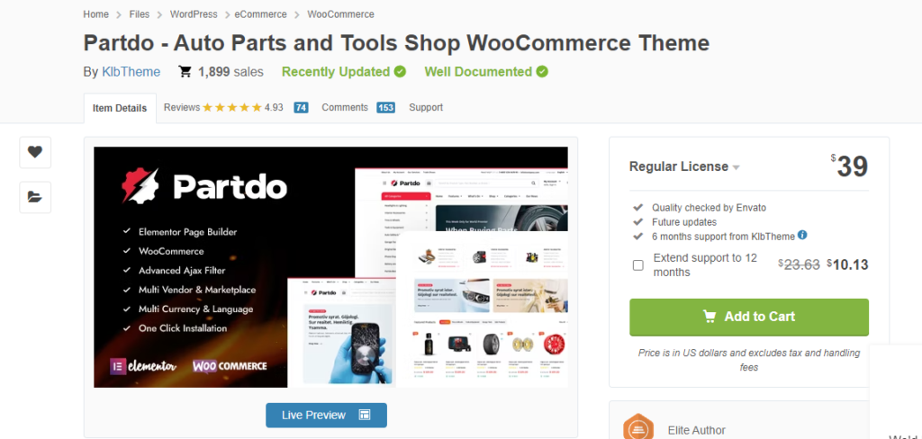 Auto Parts and Tools Shop WooCommerce Theme