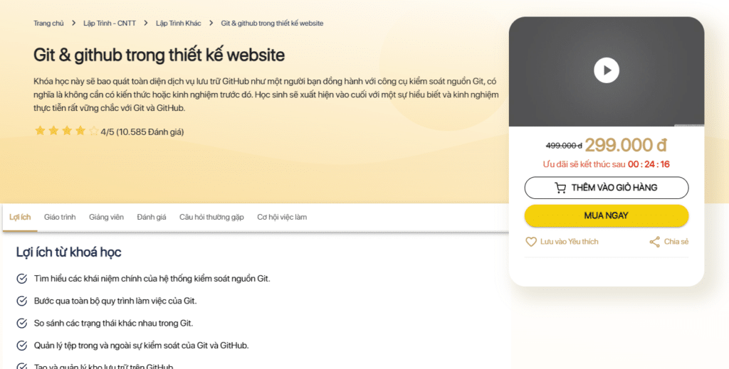 Git & github trong thiết kế website 