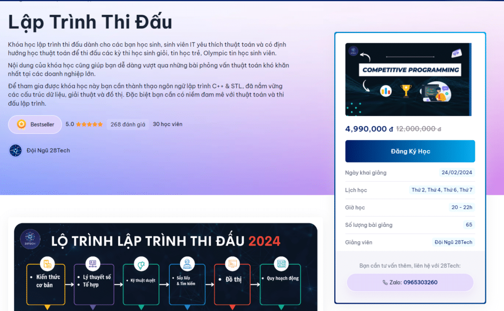 Lập trình thi đấu của 28tech