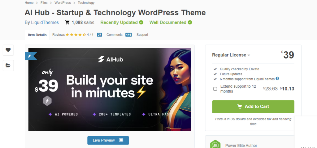 AIHub - AI Powered Startup & Technology WordPress Theme