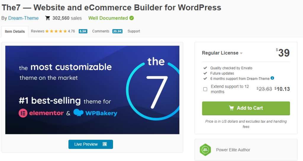 The7 - Website and eCommerce Builder for WordPress
