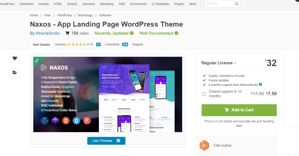 Naxos - App Landing Page Template