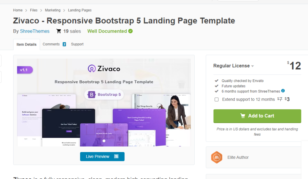 Zivaco - Responsive Bootstrap 5 Landing Page Template