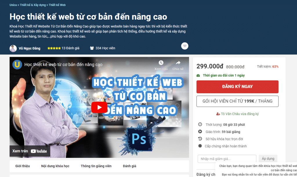 Học thiết kế web từ cơ bản đến nâng cao