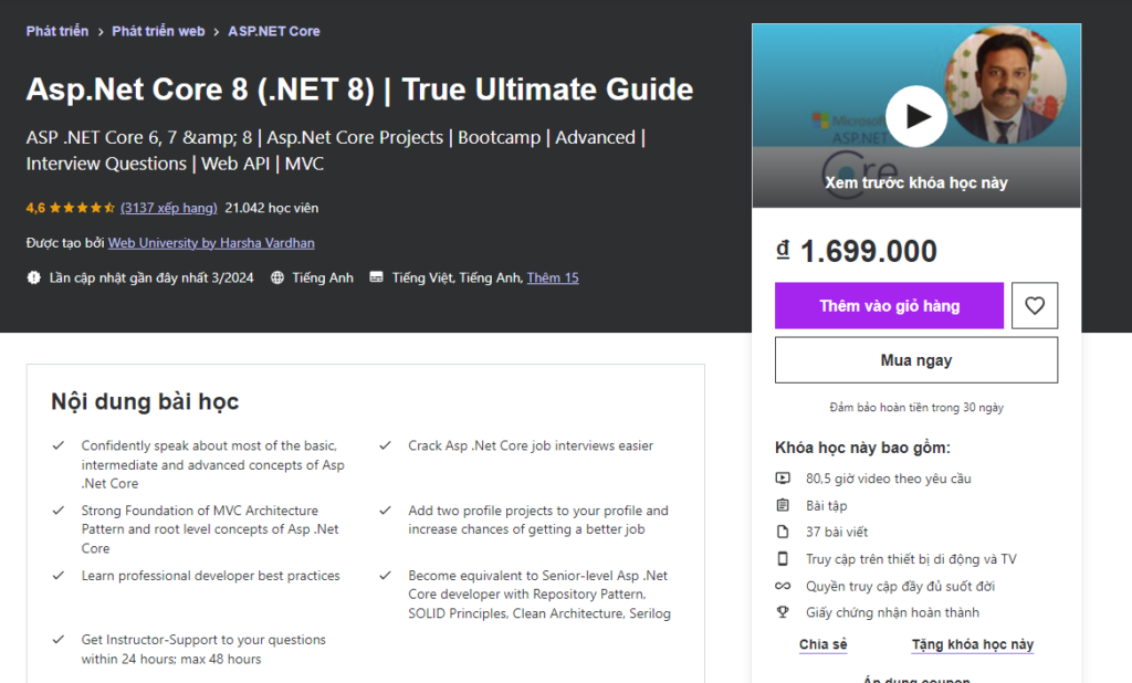 Asp.Net Core 8 (.NET 8) | True Ultimate Guide
