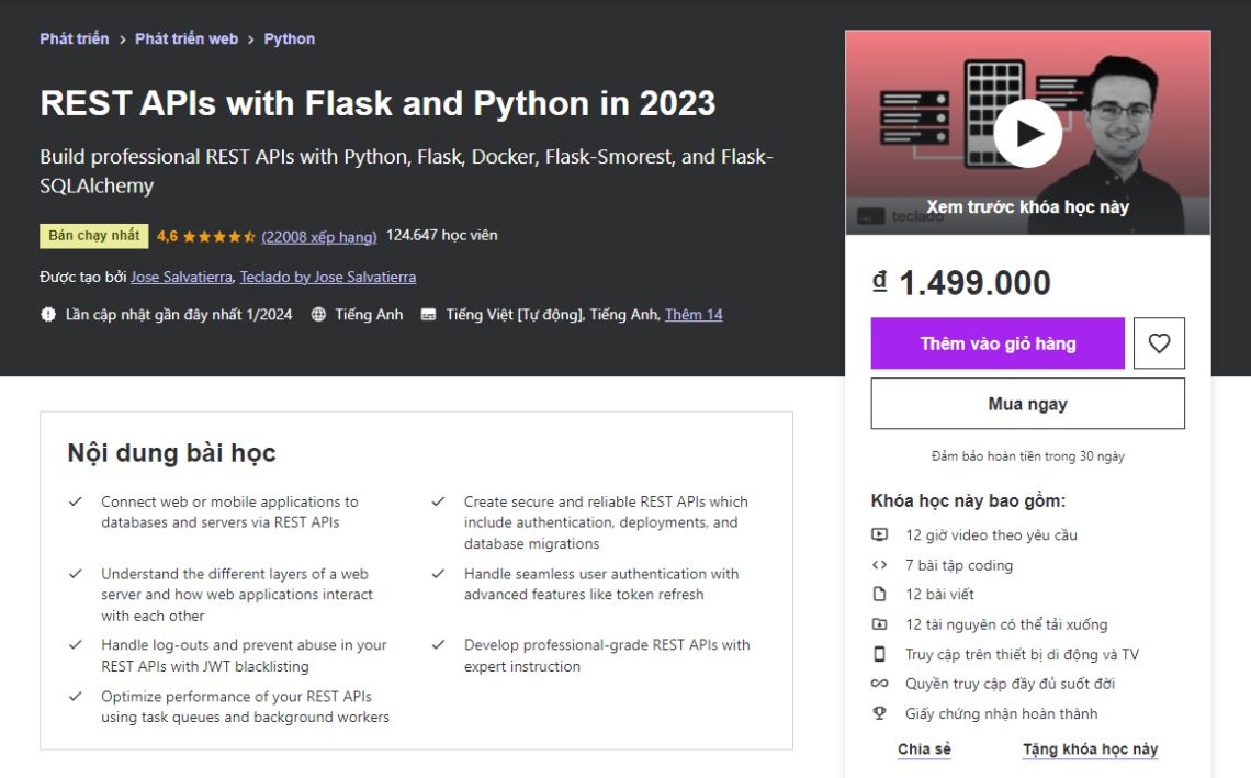 [SHARE] REST APIs With Flask And Python In 2024