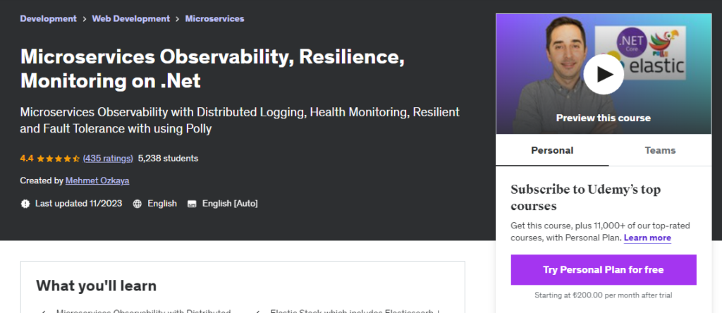 Microservices Observability Resilience Monitoring on .Net