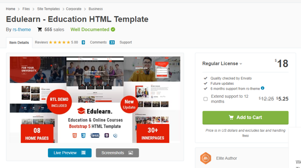 EDULEARN - EDUCATION HTML TEMPLATE V1.5
