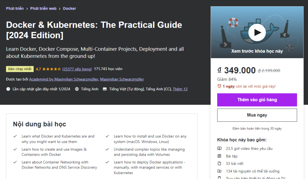 Docker Kubernetes: The Practical Guide [2024 Edition]
