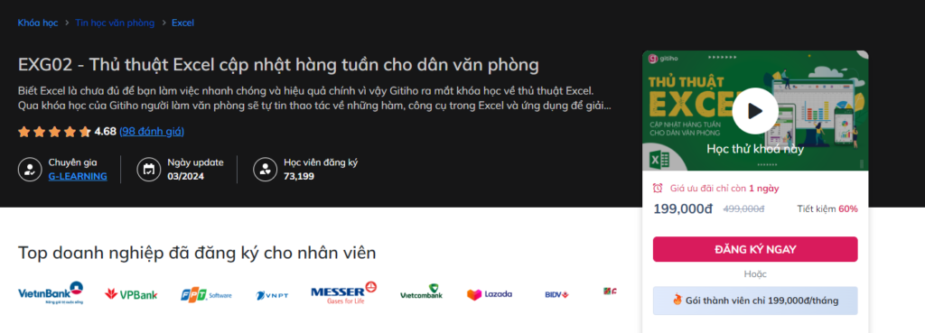 EXG02 - Thủ thuật Excel cập nhật hàng tuần cho dân văn phòng