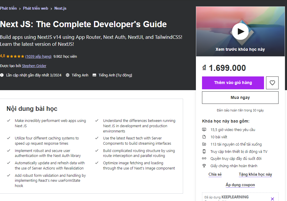 Next JS The Complete Developer's Guide

