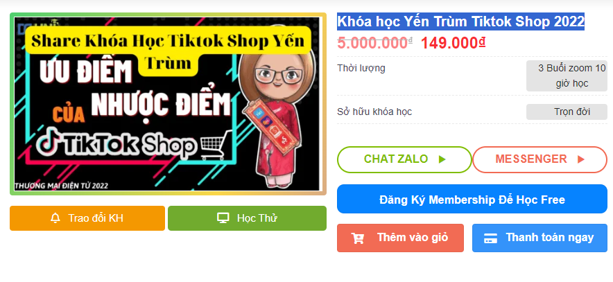 Khóa Học Tiktok YẾN TRÙM (FULL)