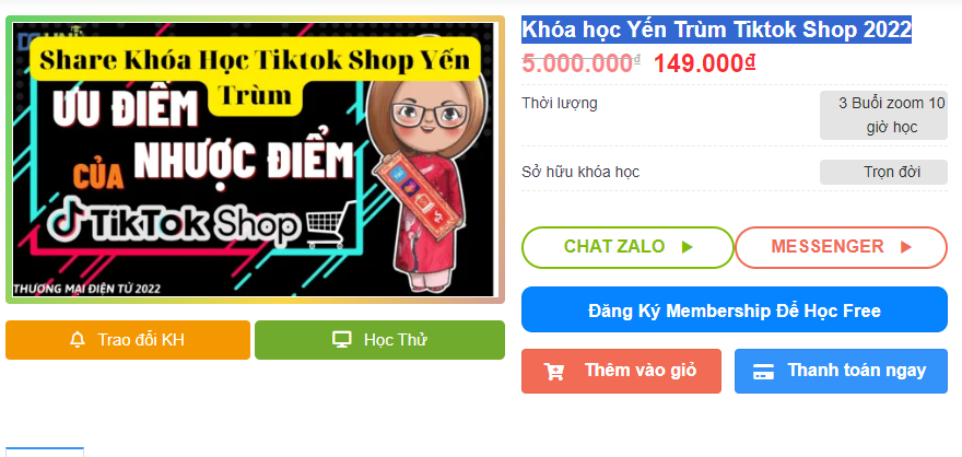 Khóa Học Tiktok Master NGÔ VĂN CẦN 