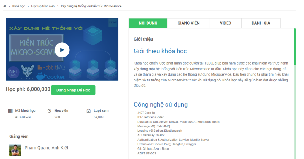 Xây dựng hệ thống với kiến trúc Micro-service