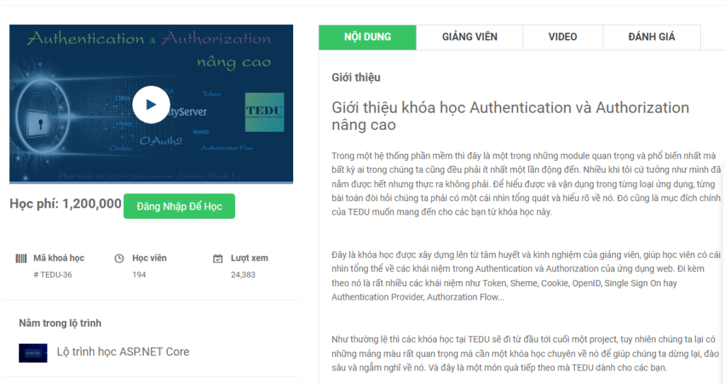 Authentication và Authorization nâng cao - TEDU