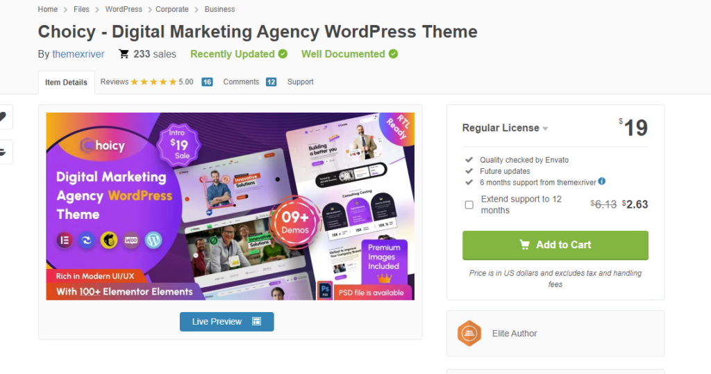 Choicy - Digital Marketing Agency WordPress Theme
