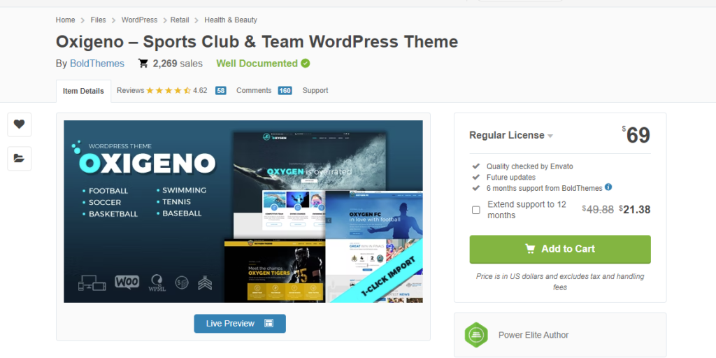 Oxigeno – Sports Club & Team WordPress Theme
