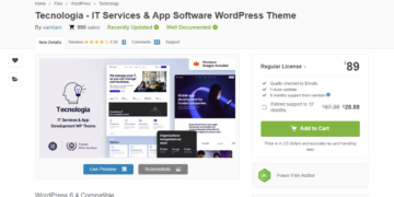 Tecnologia - IT Services & App Software WordPress Theme