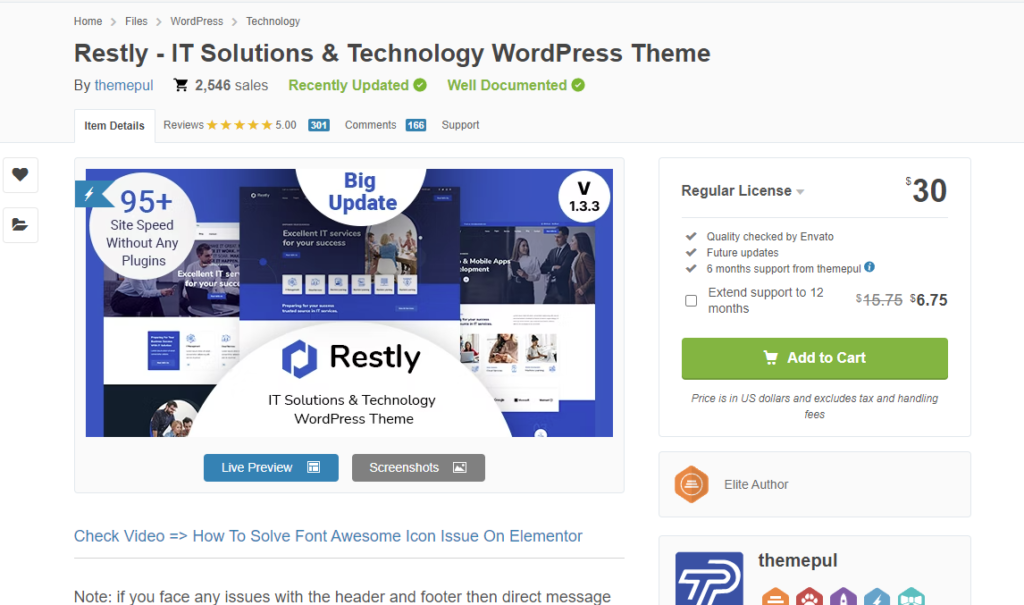 Restly - IT Solutions & Technology WordPress Theme