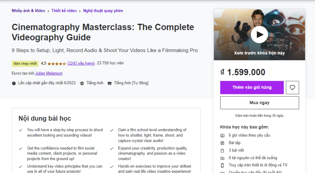Cinematography Masterclass: The Complete Videography Guide