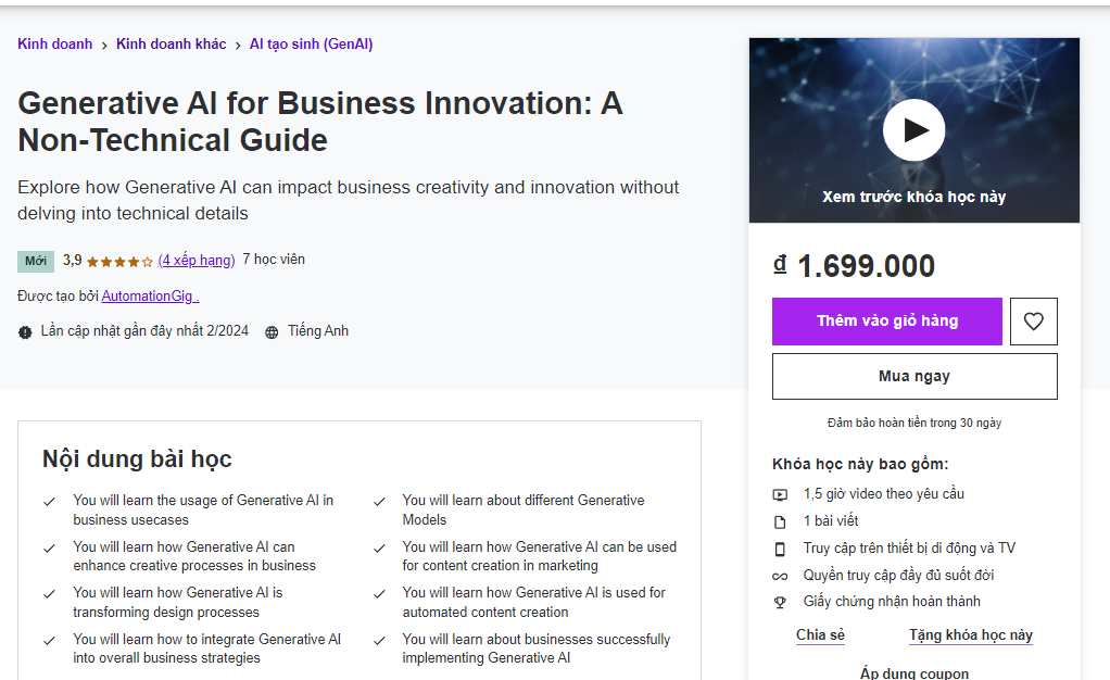 Generative AI for Business Innovation: A Non-Technical Guide

