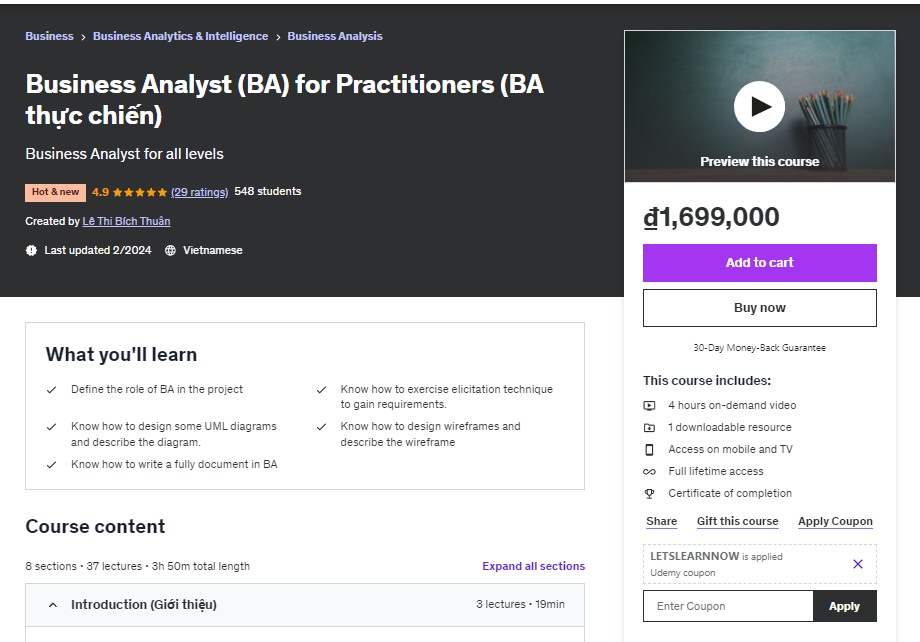 Business Analyst (BA) for Practitioners (BA thực chiến)
