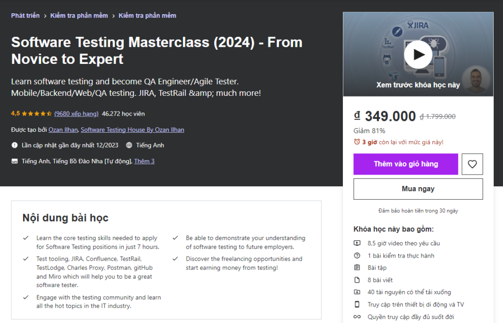 Software Testing Masterclass (2024) - From Novice to Expert

