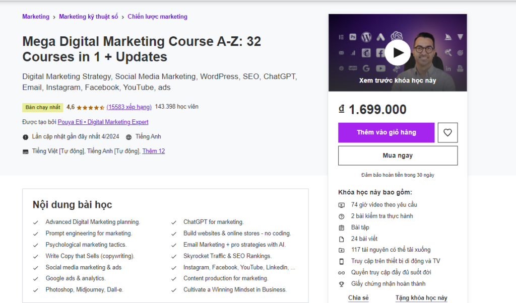 Mega Digital Marketing Course A-Z: 32 Courses in 1 + Updates
