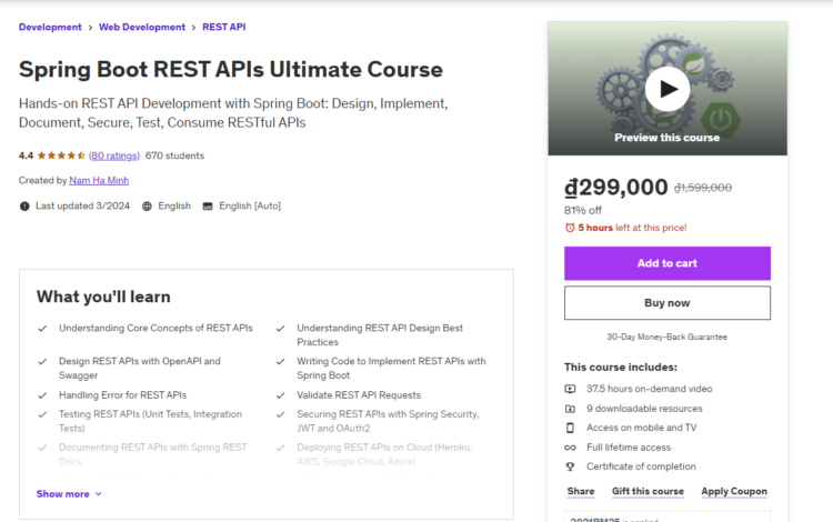 [SHARE] Spring Boot REST APIs Ultimate Course