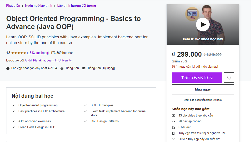 [SHARE] Object Oriented Programming - Basics To Advance (Java OOP)