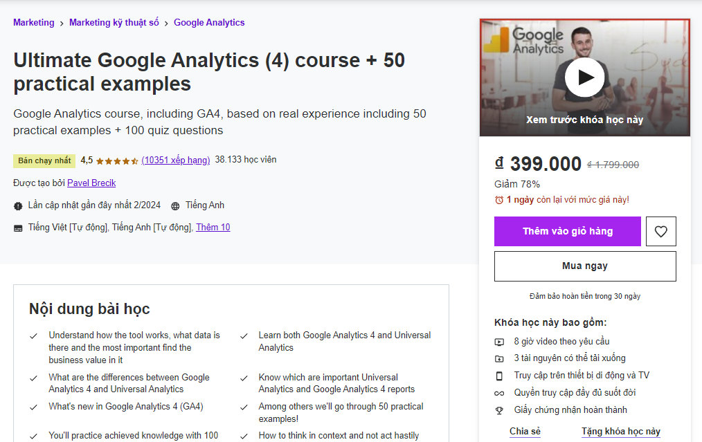 Ultimate Google Analytics (4) course + 50 practical examples
