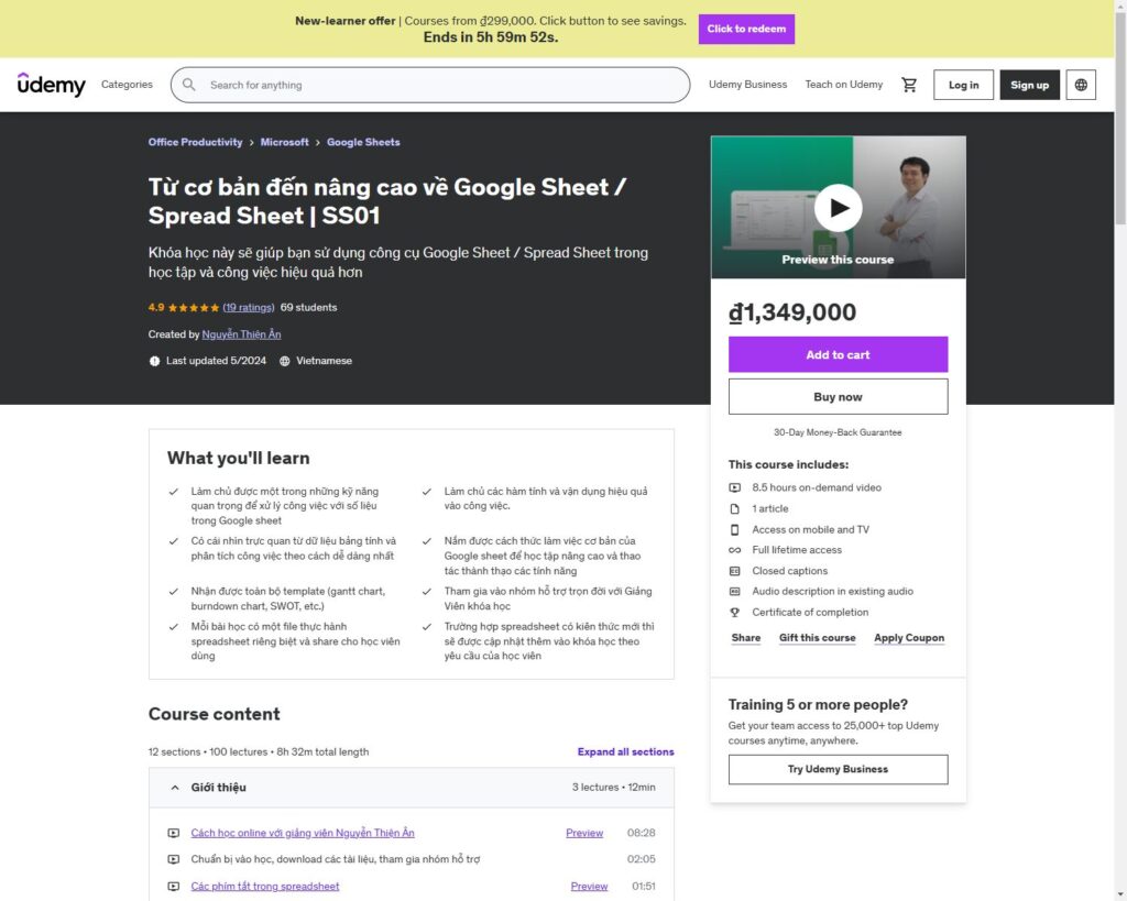 Từ cơ bản đến nâng cao về Google Sheet / Spread Sheet | SS01
