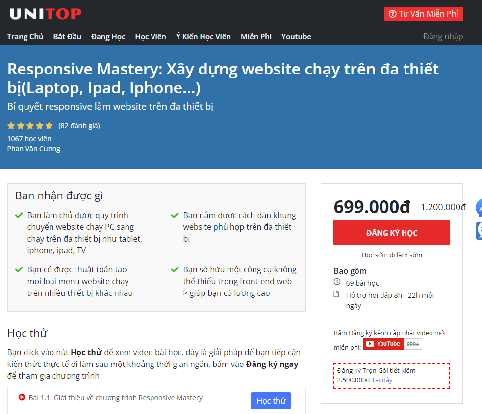 Responsive Mastery: Xây dựng website chạy trên đa thiết bị(Laptop, Ipad, Iphone...)
