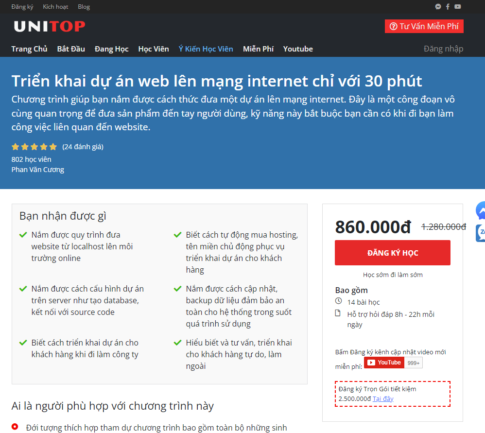 Triển khai dự án web lên mạng internet chỉ với 30 phút
