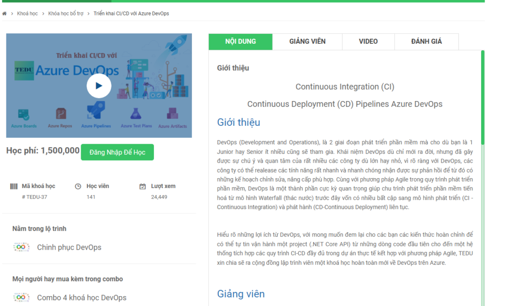 Triển khai CICD với Azure DevOps