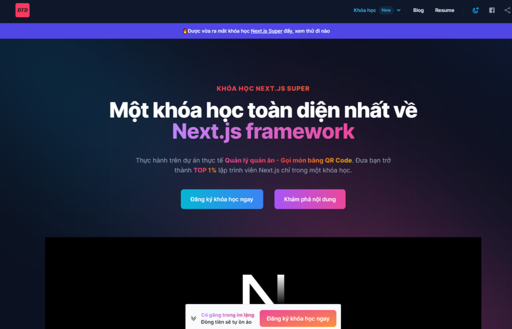 Khóa Học Next.js Super Dư Thanh Được 2024