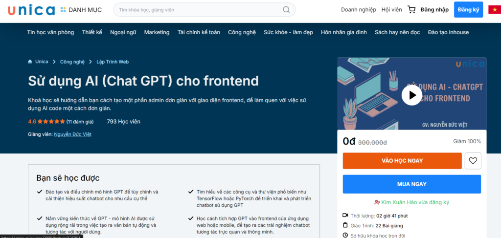 Sử dụng AI (Chat GPT) cho frontend