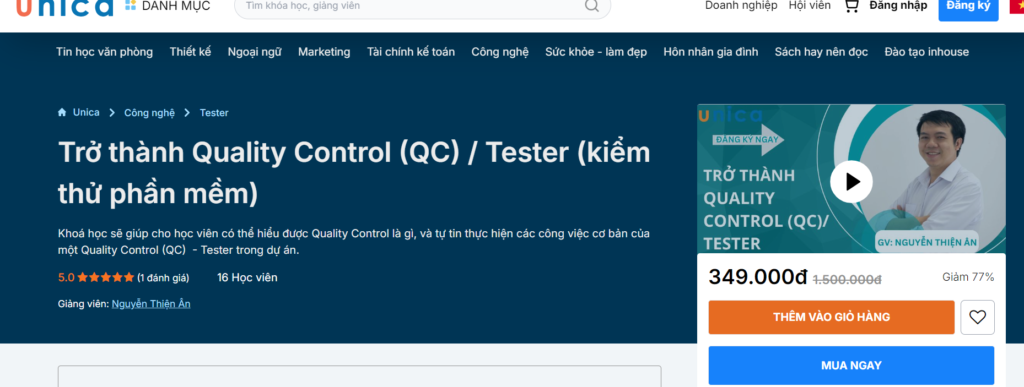  Trở thành Quality Control (QC) Tester (kiểm thử phần mềm)