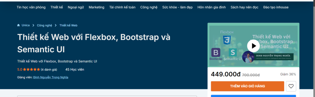 Thiết kế Web với Flexbox, Bootstrap và Semantic UI