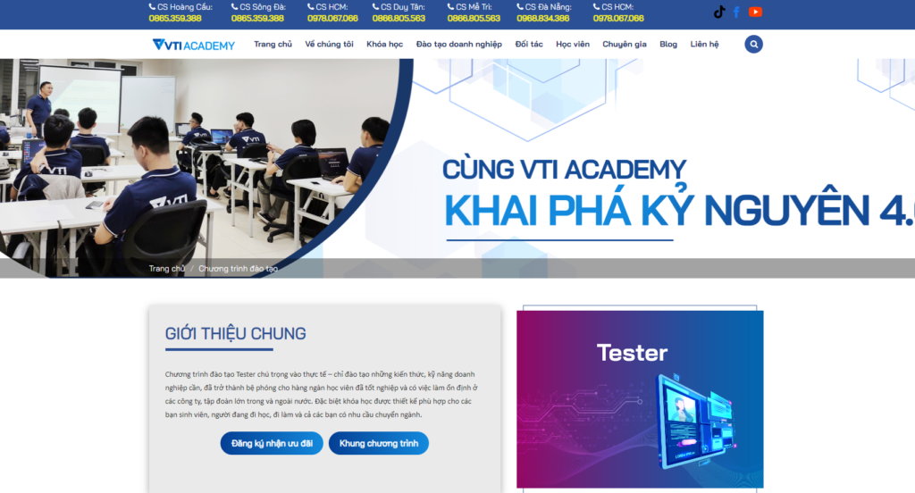 Khóa học Tester cho người mới VTI ACADEMY